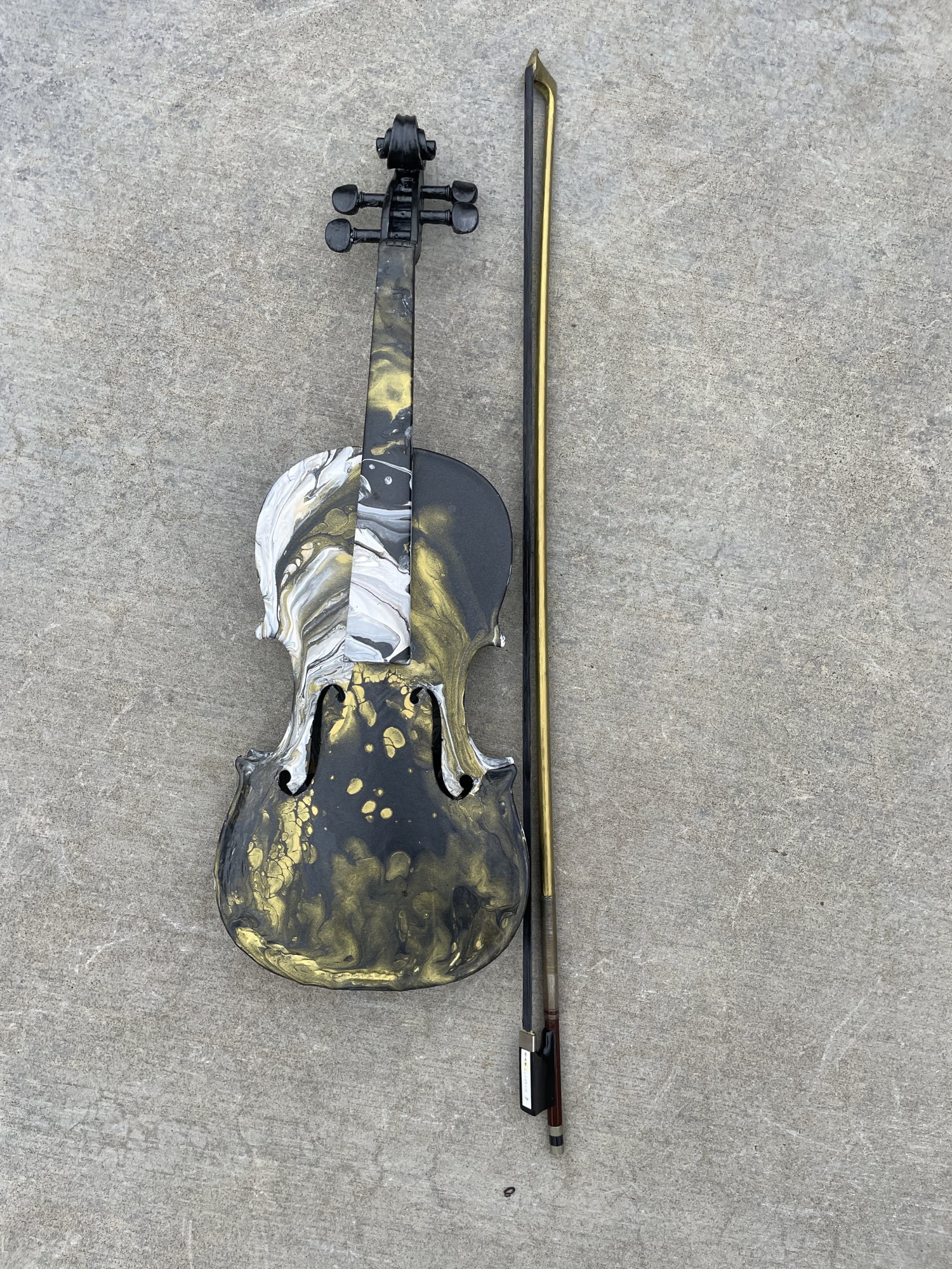 Black Tie & Golden Bow, 1/2 violin by Katherine Faubion